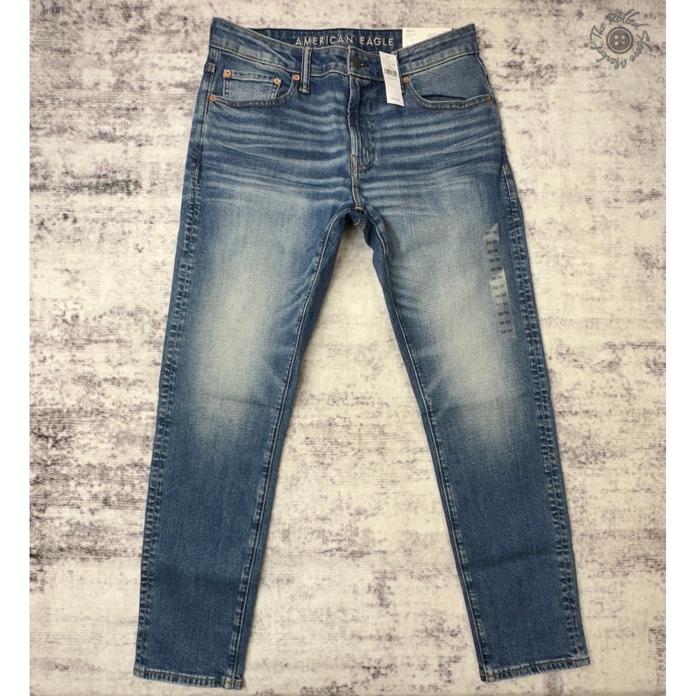 NWT American Eagle‎ AirFlex+ Athletic Skinny Jeans Men's 32x30 Medium Wash 6283